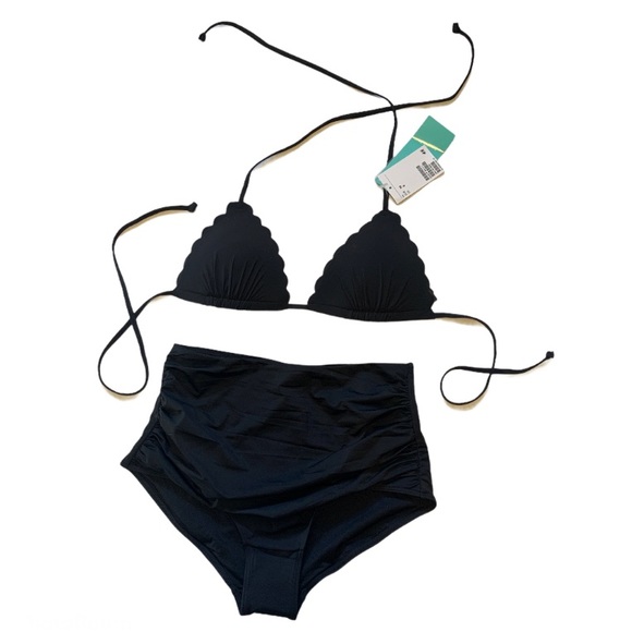 H&M Other - 🆕 H&M Black Scalloped Bikini - Women’s Size 4
